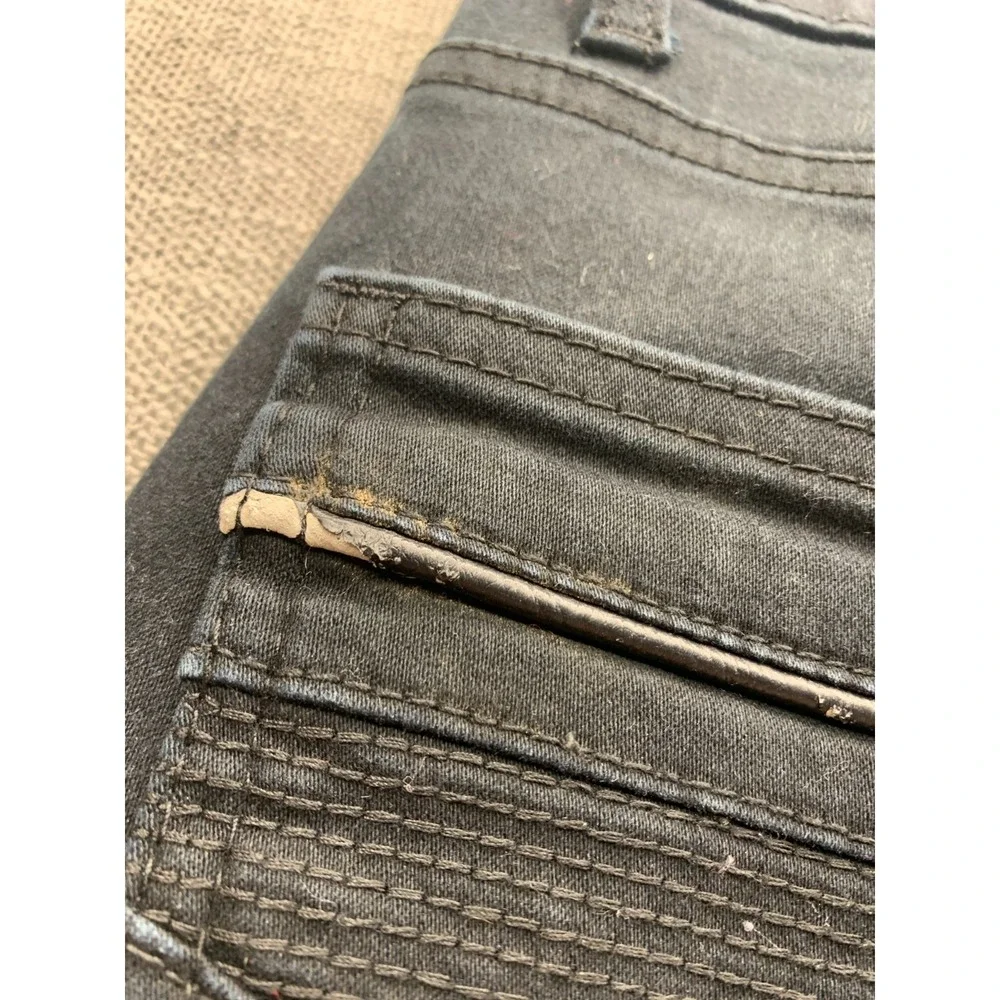 Fried Denim Jeans Mens 32x30 Black Cotton Stretch Whiskers Detail Mid Rise